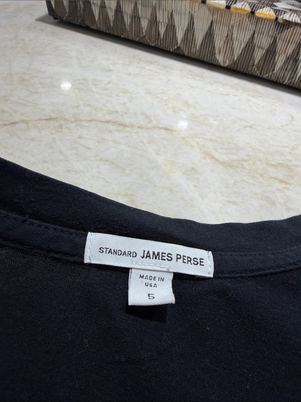 James Perse Black Short Sleeve Crew Neck Tee